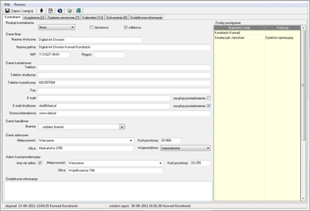 eSrwisant - Karta kontrahenta